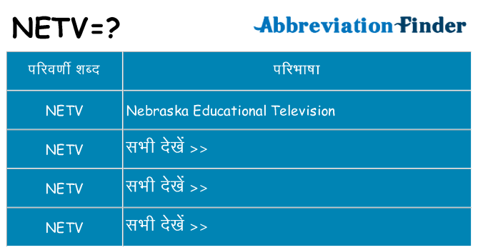 netv का क्या अर्थ है