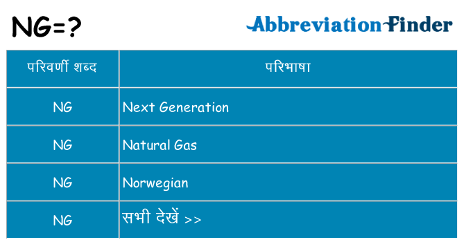 ng का क्या अर्थ है