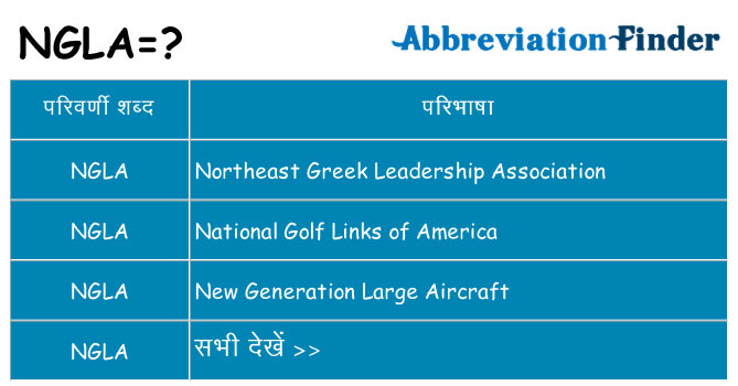 ngla का क्या अर्थ है