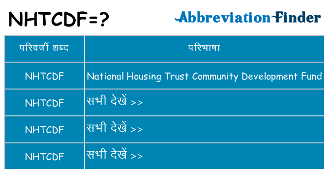 nhtcdf का क्या अर्थ है