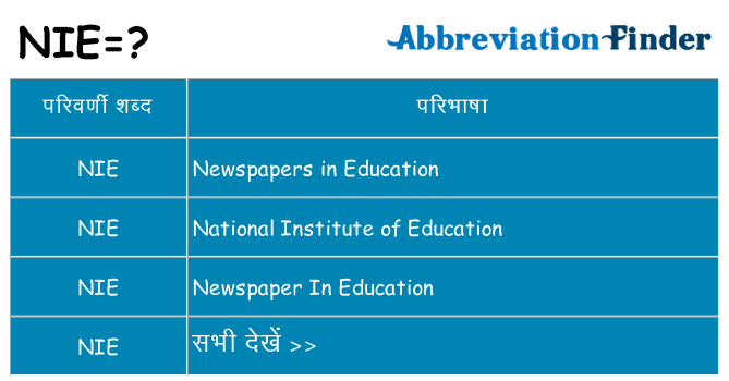 nie का क्या अर्थ है