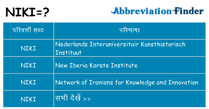 niki का क्या अर्थ है