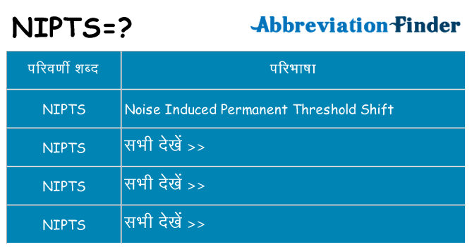 nipts का क्या अर्थ है