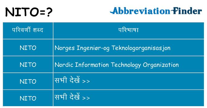 nito का क्या अर्थ है