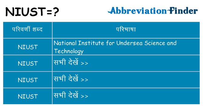 niust का क्या अर्थ है