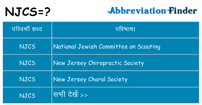 njcs का क्या अर्थ है