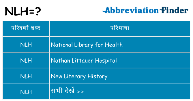 nlh का क्या अर्थ है