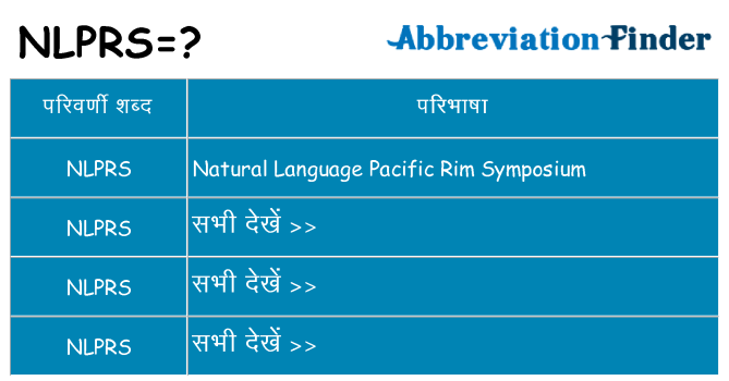 nlprs का क्या अर्थ है