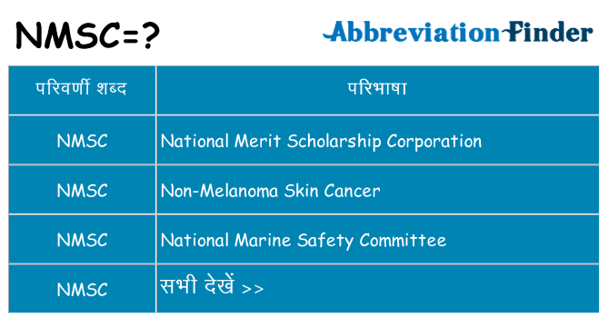 nmsc का क्या अर्थ है