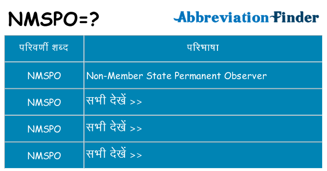 nmspo का क्या अर्थ है