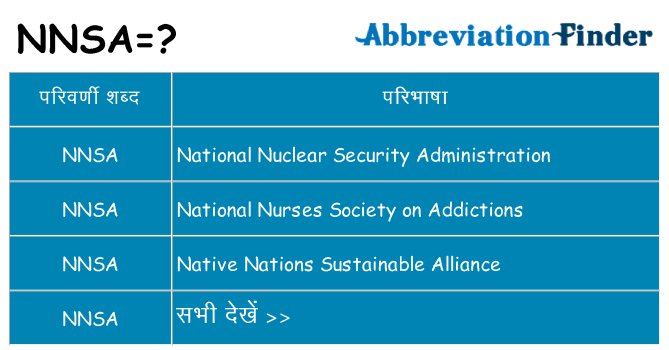 nnsa का क्या अर्थ है