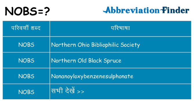 nobs का क्या अर्थ है