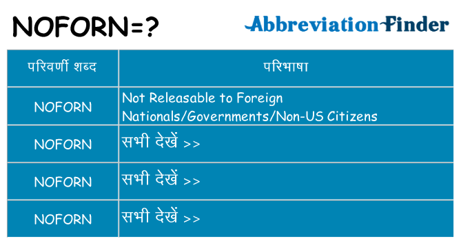 noforn का क्या अर्थ है