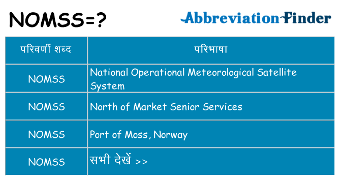 nomss का क्या अर्थ है