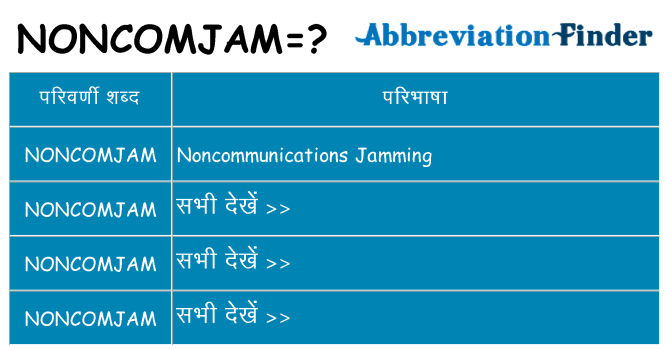 noncomjam का क्या अर्थ है