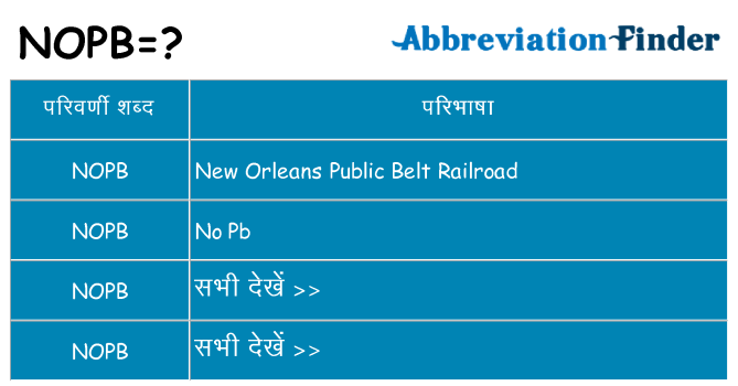 nopb का क्या अर्थ है