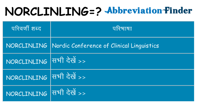 norclinling का क्या अर्थ है