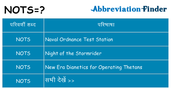 nots का क्या अर्थ है