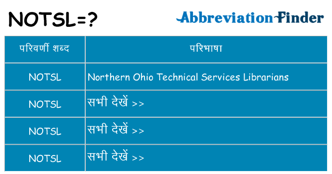 notsl का क्या अर्थ है