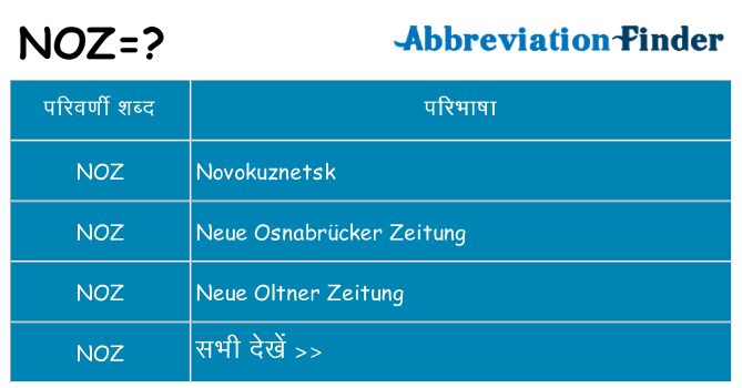 noz का क्या अर्थ है