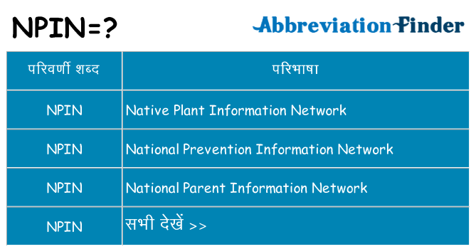 npin का क्या अर्थ है