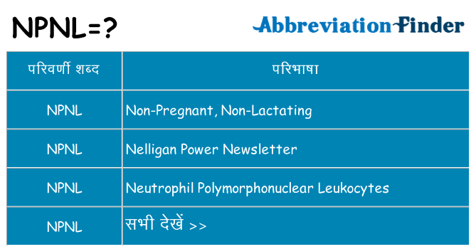 npnl का क्या अर्थ है