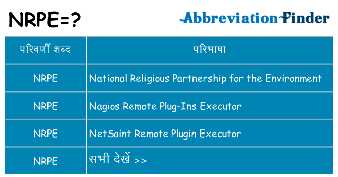 nrpe का क्या अर्थ है