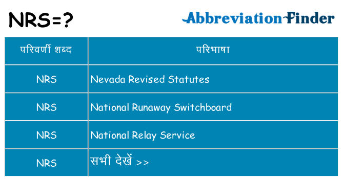 nrs का क्या अर्थ है