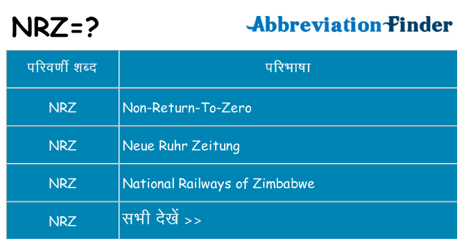 nrz का क्या अर्थ है