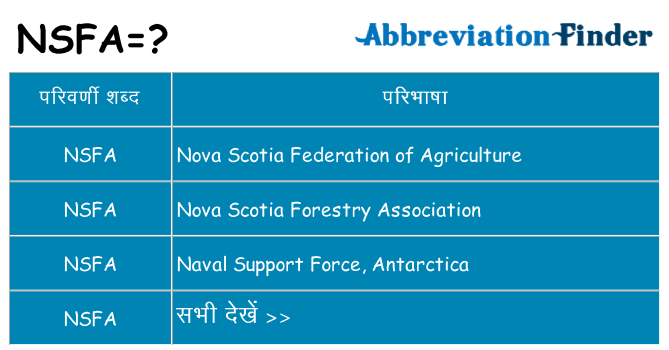 nsfa का क्या अर्थ है