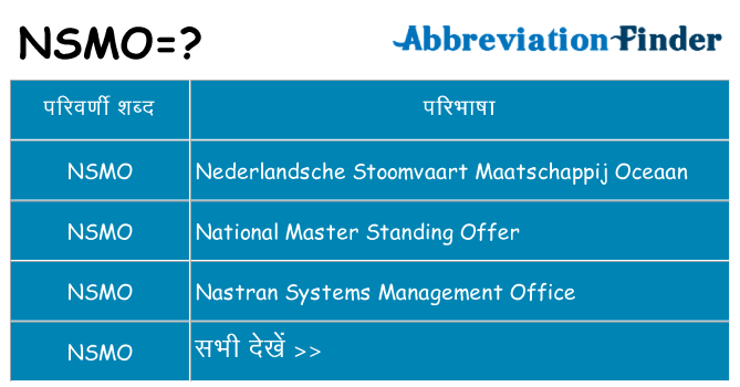 nsmo का क्या अर्थ है