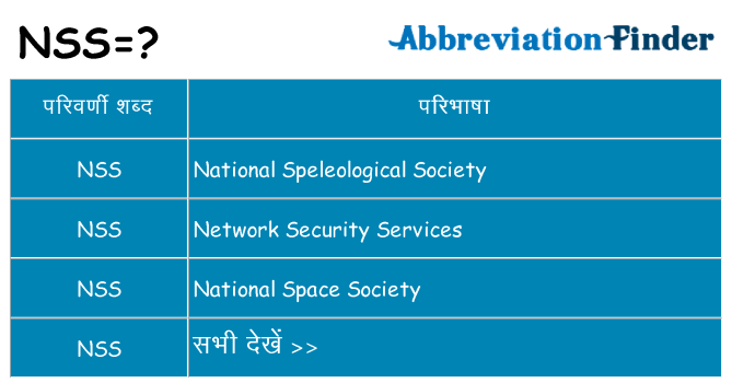 nss का क्या अर्थ है