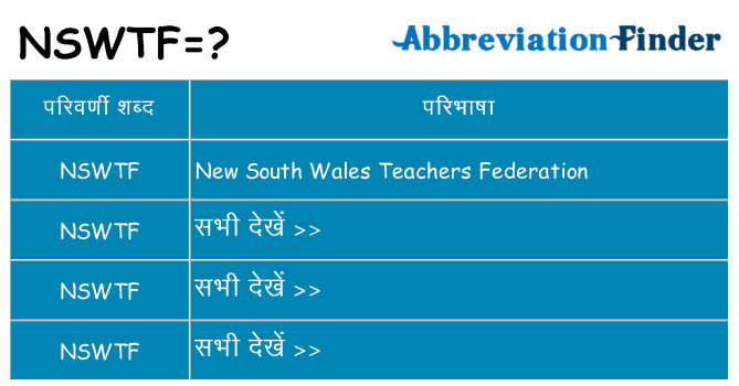 nswtf का क्या अर्थ है