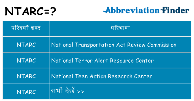 ntarc का क्या अर्थ है