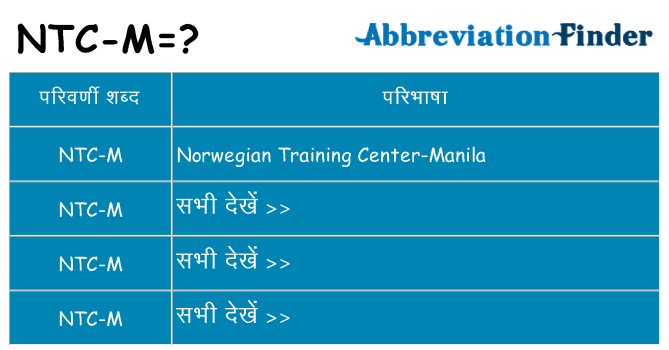 ntc-m का क्या अर्थ है