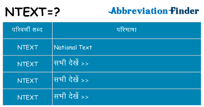 ntext का क्या अर्थ है