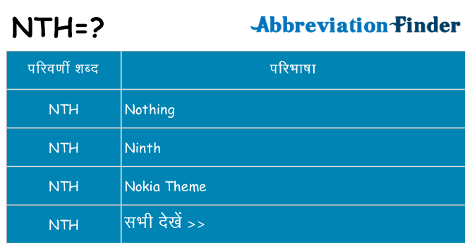 nth का क्या अर्थ है