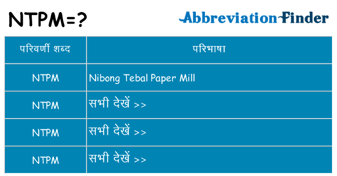ntpm का क्या अर्थ है