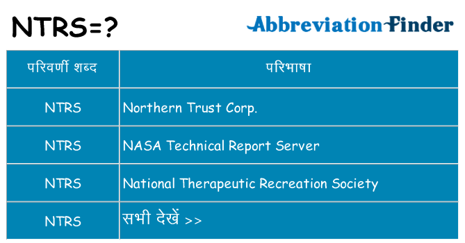 ntrs का क्या अर्थ है