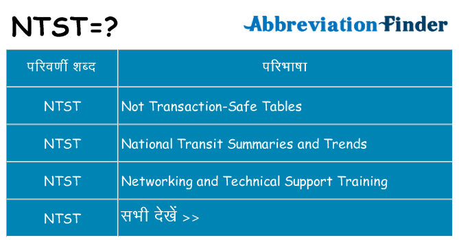 ntst का क्या अर्थ है