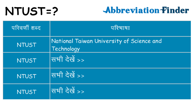 ntust का क्या अर्थ है