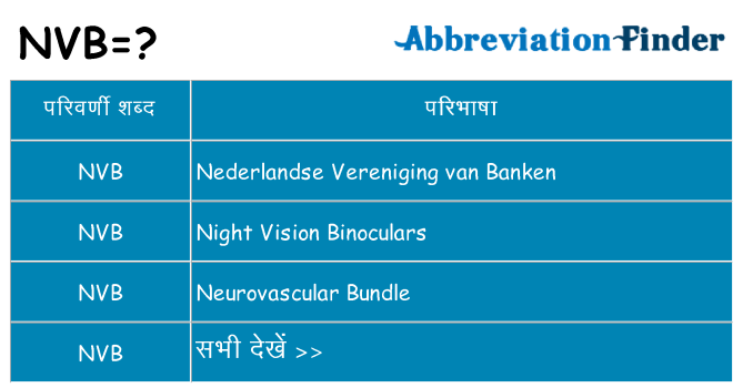 nvb का क्या अर्थ है