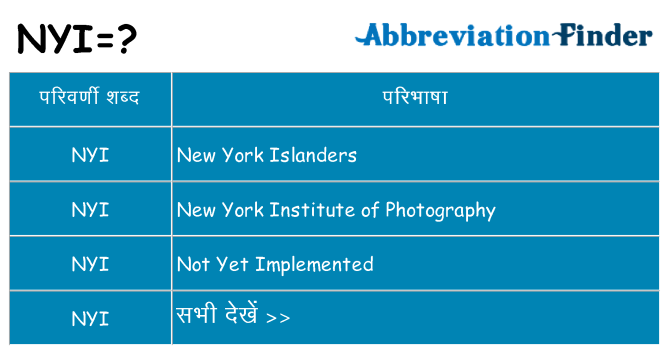 nyi का क्या अर्थ है