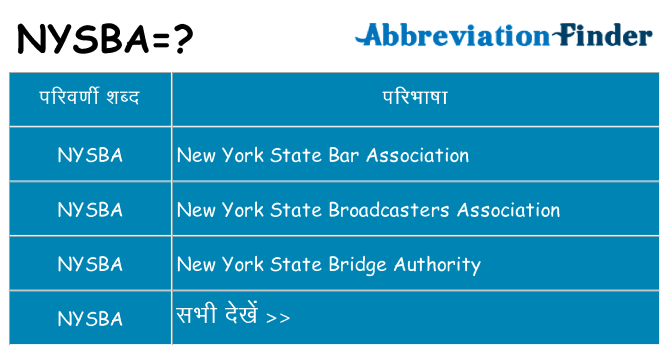 nysba का क्या अर्थ है
