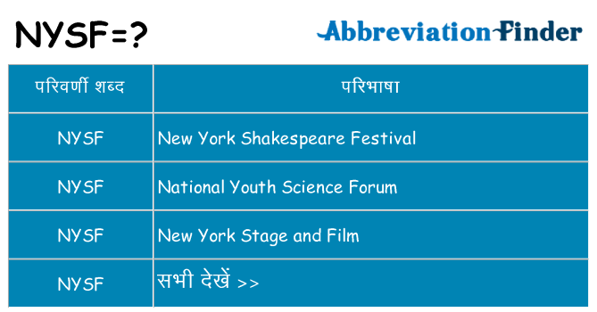 nysf का क्या अर्थ है