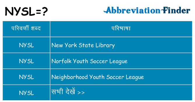 nysl का क्या अर्थ है