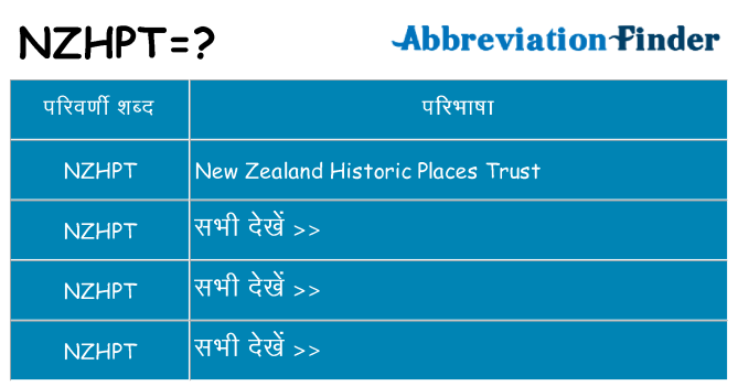 nzhpt का क्या अर्थ है