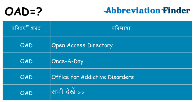oad का क्या अर्थ है