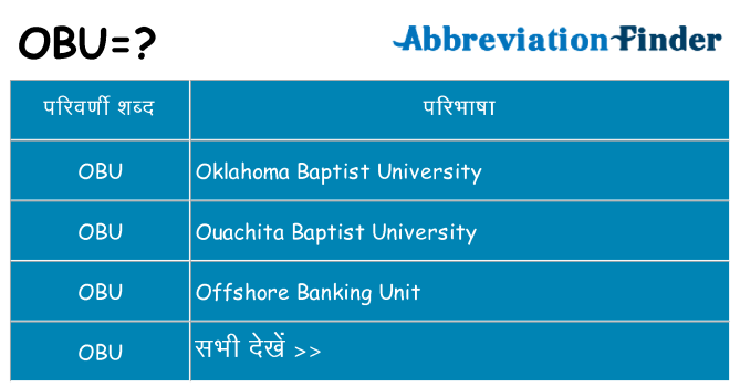obu का क्या अर्थ है
