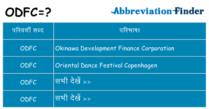 odfc का क्या अर्थ है